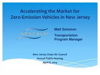 Accelerating the Market for  Zero-Emission Vehicles in New Jersey