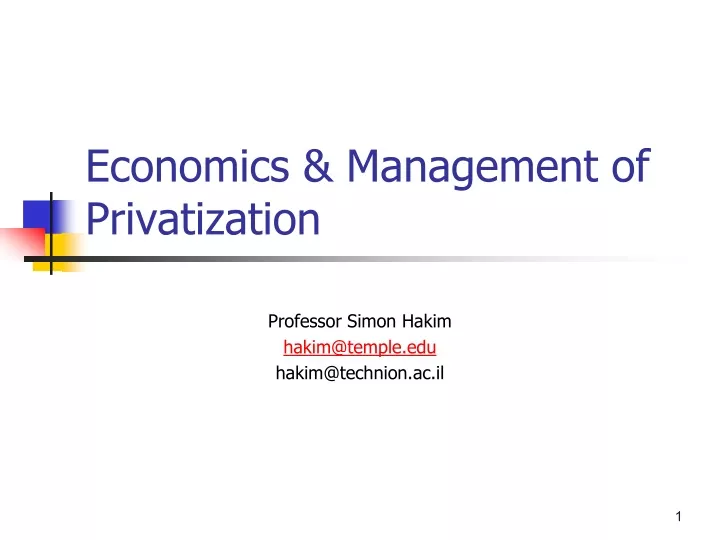 economics management of privatization