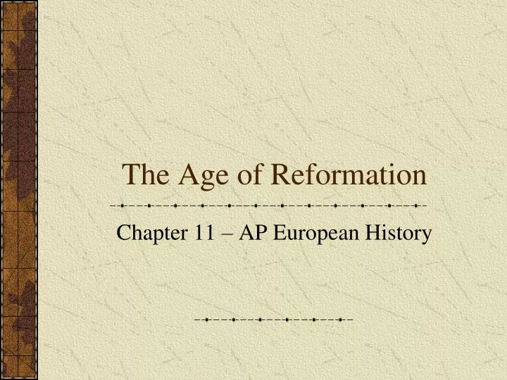 the age of reformation