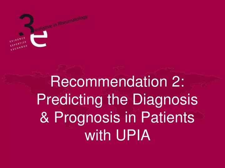 recommendation 2 predicting the diagnosis