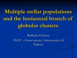 Multiple stellar populations and the horizontal branch of globular clusters