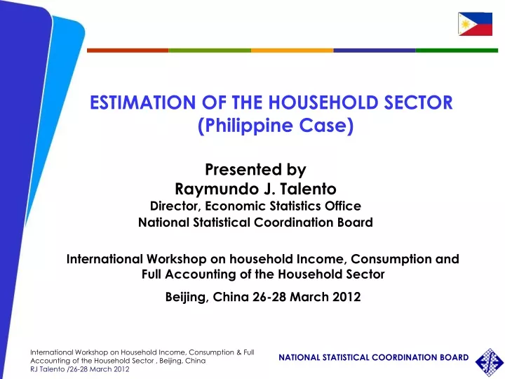 estimation of the household sector philippine case