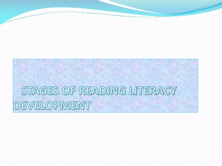 stages of reading literacy development