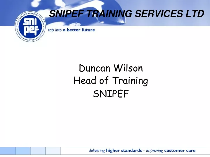 duncan wilson head of training snipef