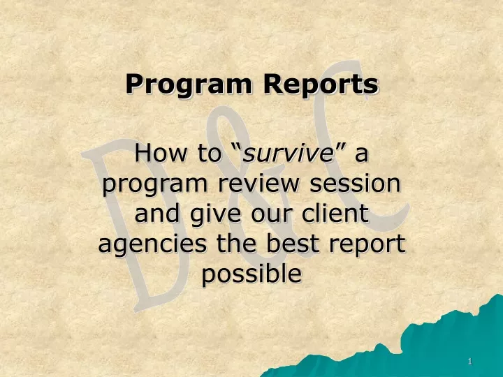 program reports