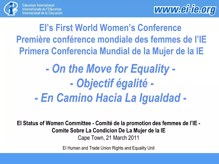 ei s first world women s conference premi re conf