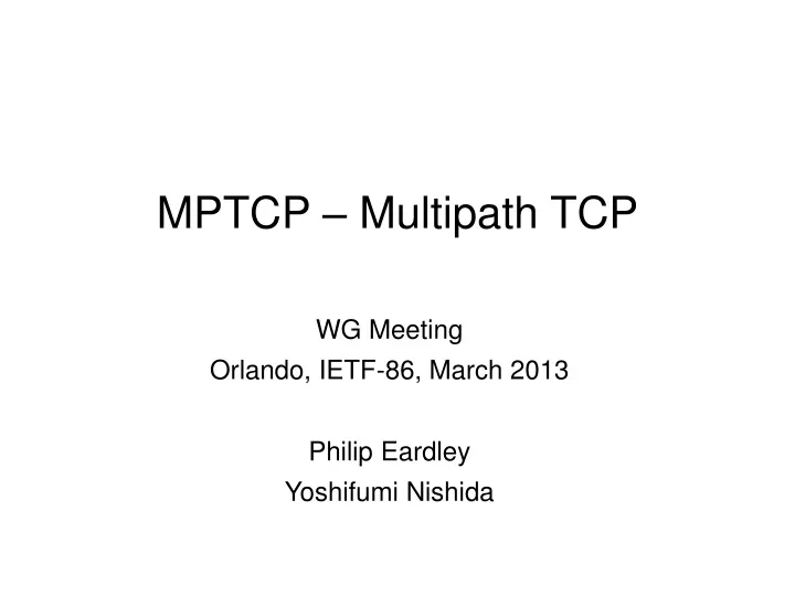 mptcp multipath tcp