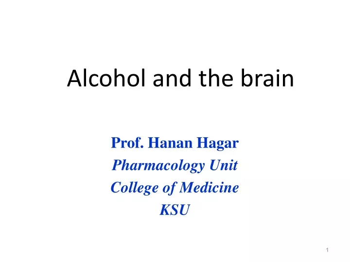 alcohol and the brain