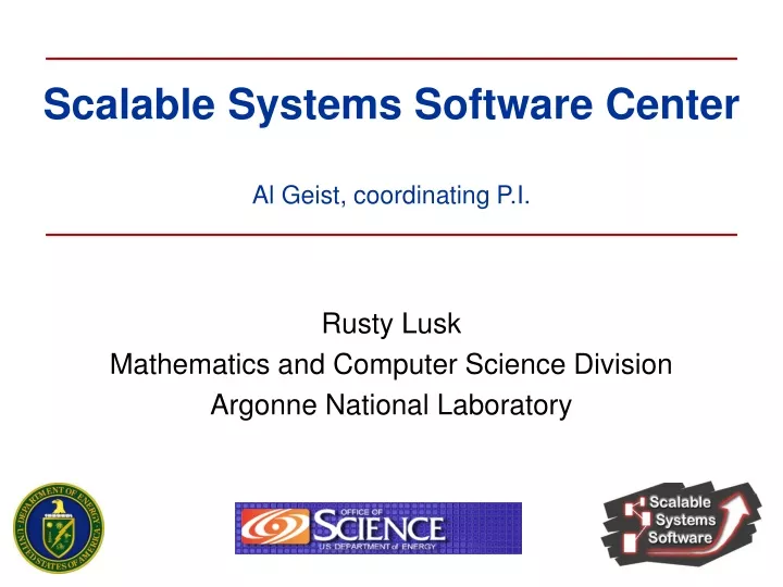 rusty lusk mathematics and computer science division argonne national laboratory