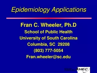 Epidemiology Applications