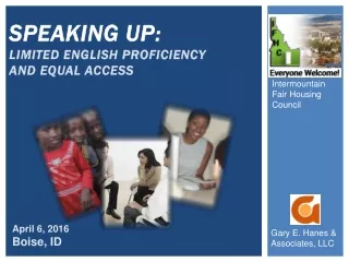 SPEAKING UP :   Limited English proficiency and equal access