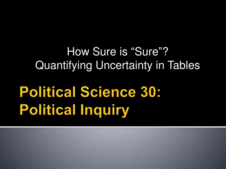 how sure is sure quantifying uncertainty in tables