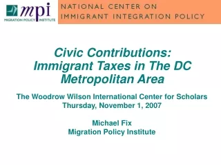 Civic Contributions:  Immigrant Taxes in The DC Metropolitan Area