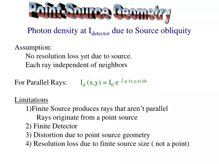 photon density at i detector due to source obliquity