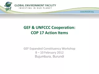 GEF &amp; UNFCCC Cooperation: COP 17 Action Items