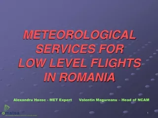 METEOROLOGICAL  SERVICES FOR  LOW LEVEL FLIGHTS  IN ROMANIA