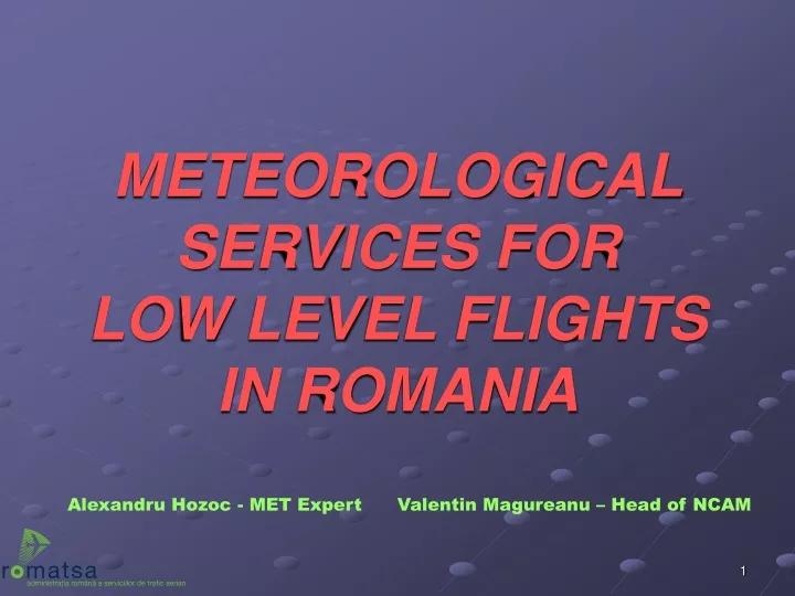 meteorological services for low level flights in romania