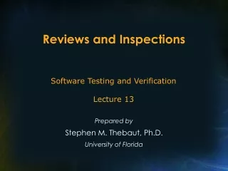 Reviews and Inspections