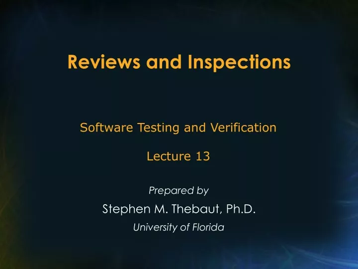 reviews and inspections