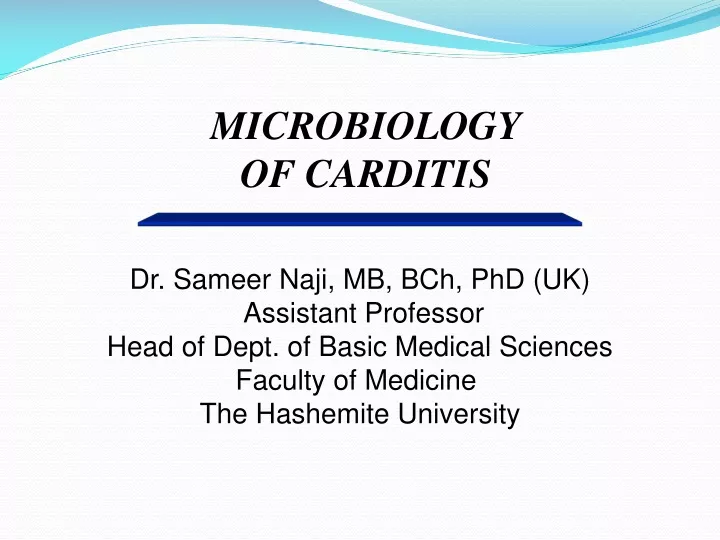 microbiology of carditis