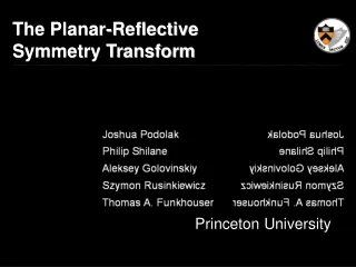 The Planar-Reflective Symmetry Transform