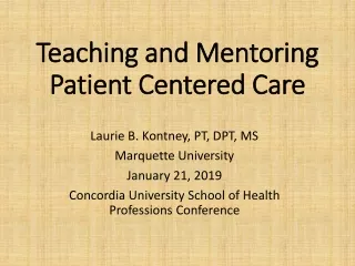 Teaching and Mentoring Patient Centered Care