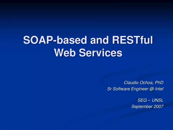 soap based and restful web services