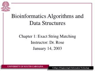 Bioinformatics Algorithms and Data Structures