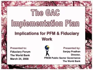 Presented to: Fiduciary Forum The World Bank March 24, 2008