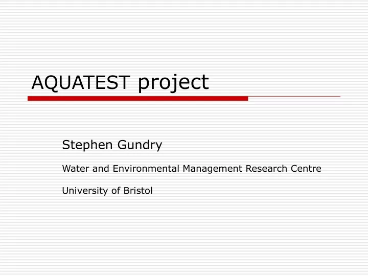 aquatest project