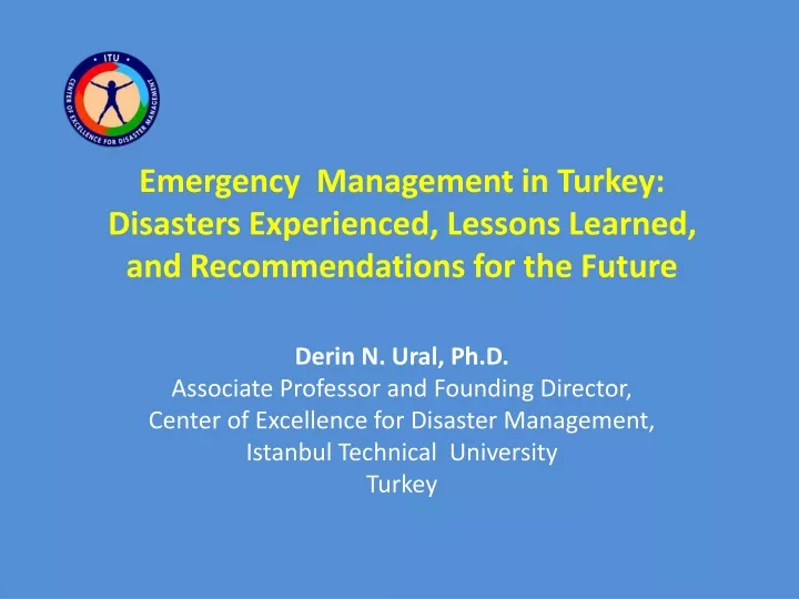 emergency management in turkey disasters