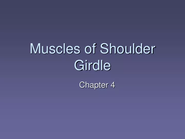 muscles of shoulder girdle