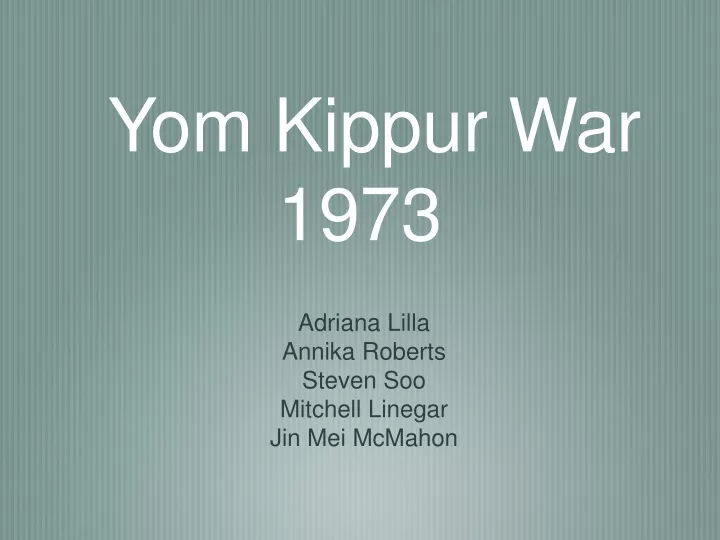 yom kippur war 1973