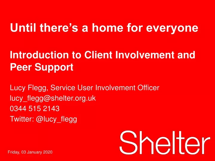 introduction to client involvement and peer support