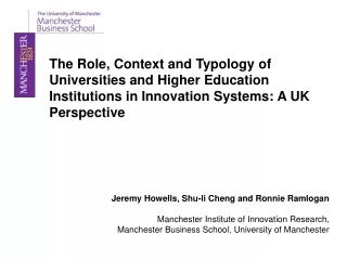 AIMS to investigate how universities/HEIs are perceived within NIS/RIS approaches
