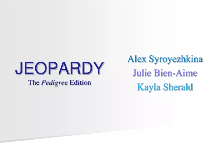 jeopardy the pedigree edition