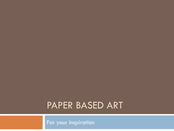 paper based art