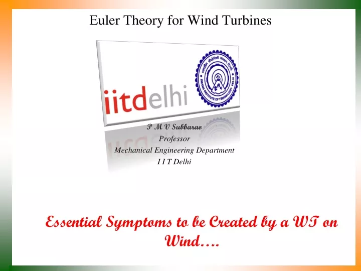 euler theory for wind turbines
