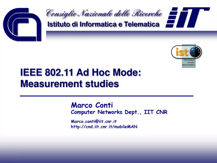 ieee 802 11 ad hoc mode measurement studies