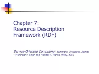 Chapter 7: Resource Description Framework (RDF)