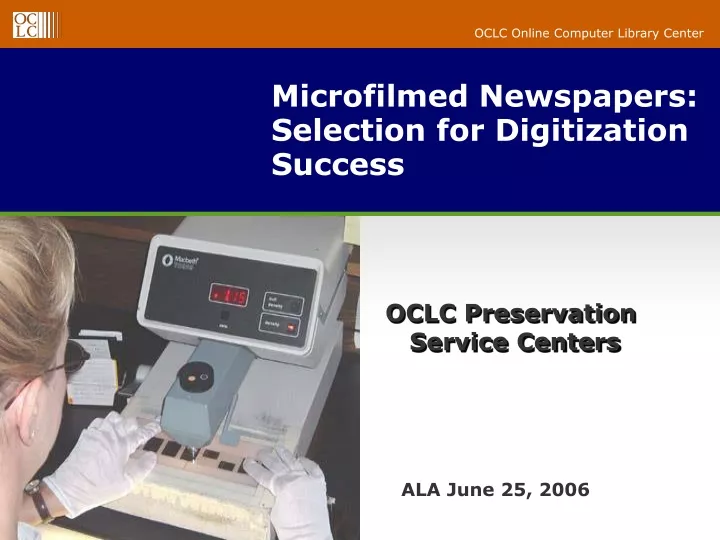 microfilmed newspapers selection for digitization