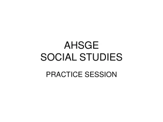 AHSGE SOCIAL STUDIES