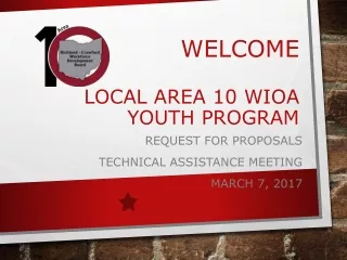 Welcome Local Area 10 WIOA Youth Program
