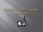 CORNELL NOTE TAKING SYSTEM - slide 1