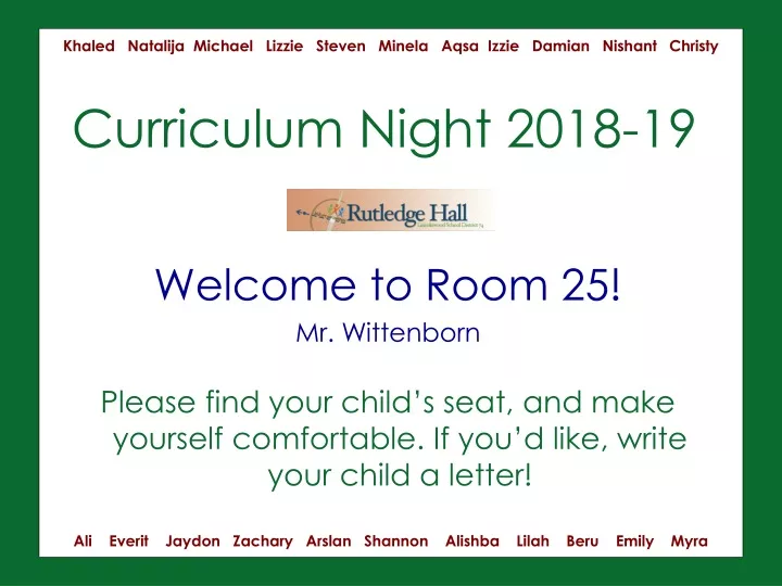 curriculum night 2018 19