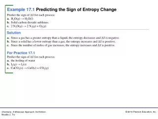 Example 17.1 Predicting the Sign of Entropy Change