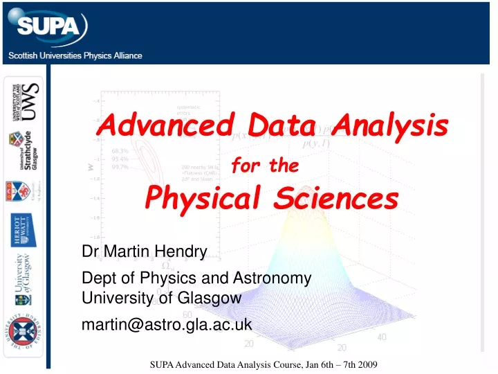 advanced data analysis for the physical sciences