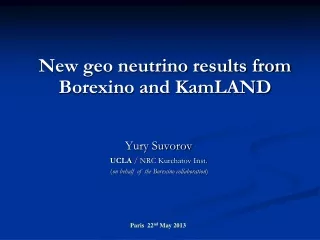 New geo neutrino results from Borexino and KamLAND