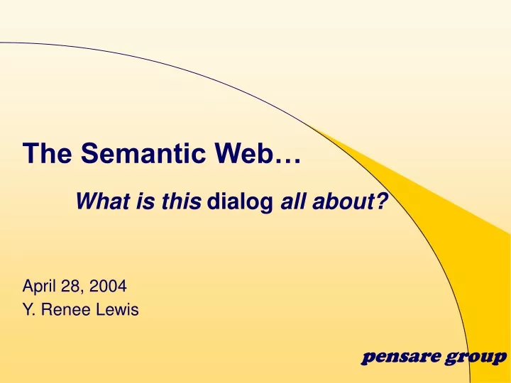 the semantic web what is this dialog all about