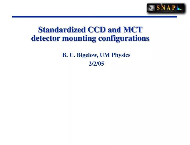 standardized ccd and mct detector mounting configurations